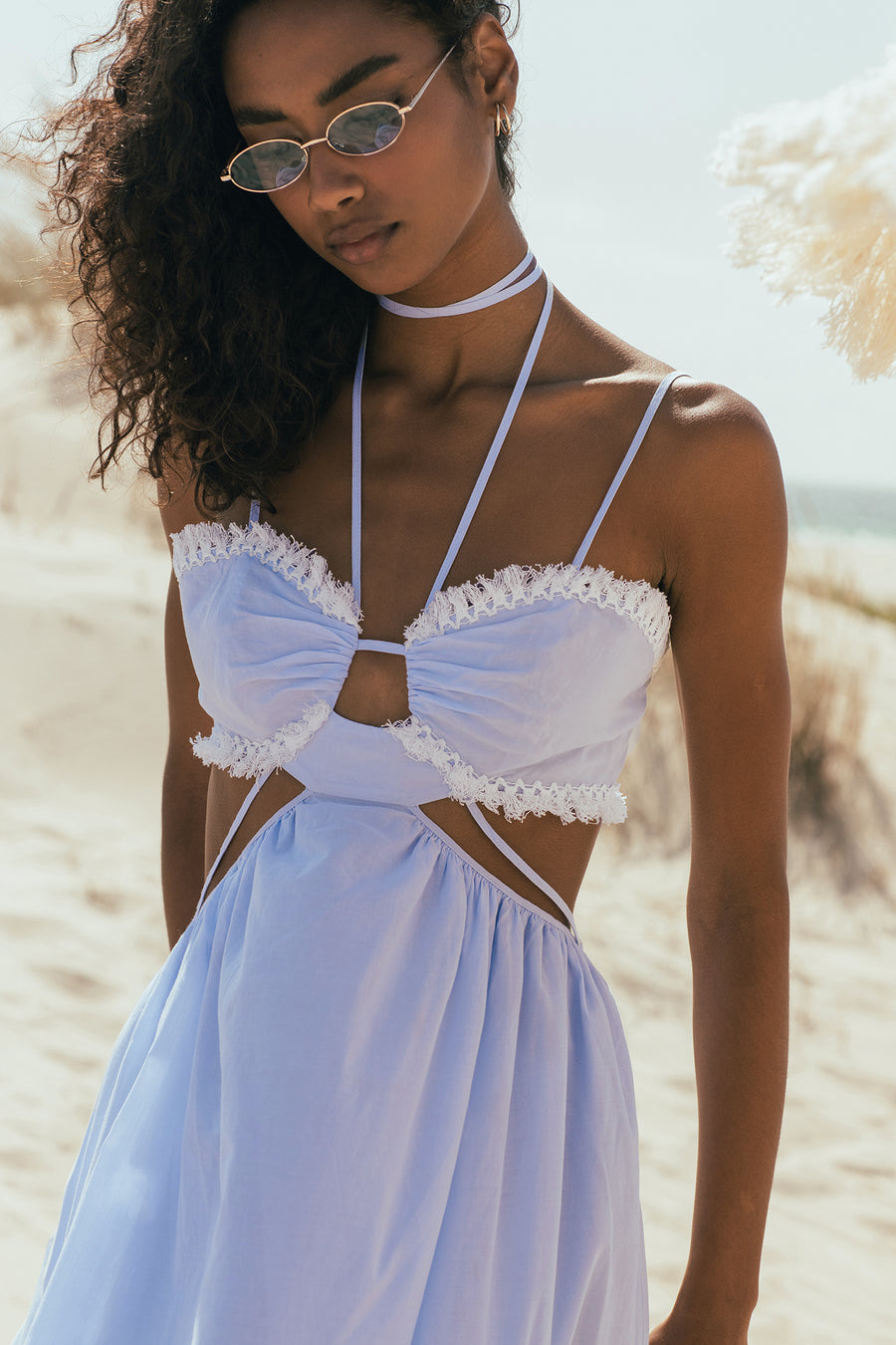 Light Blue & White Cotton Dress