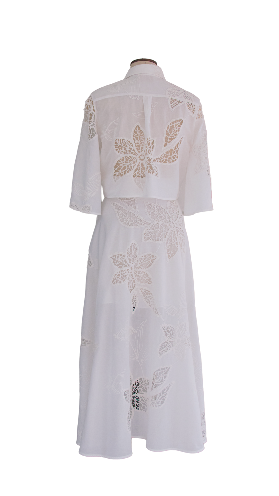 Ivory Flower Embroidred Shirt