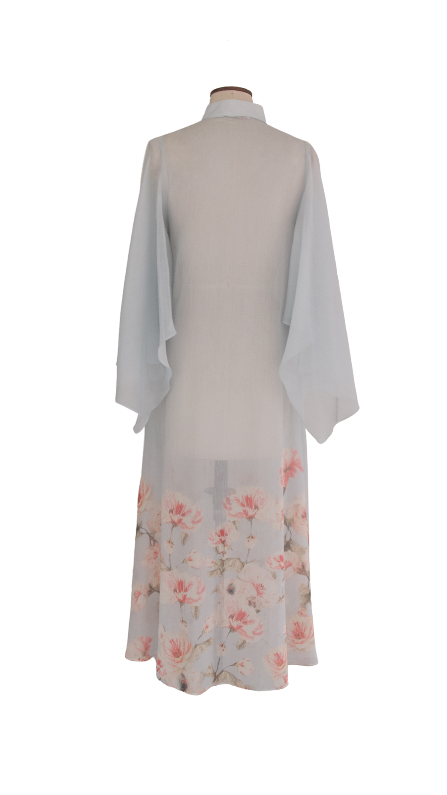 Blue Flower Pint Cotton Silk Cape