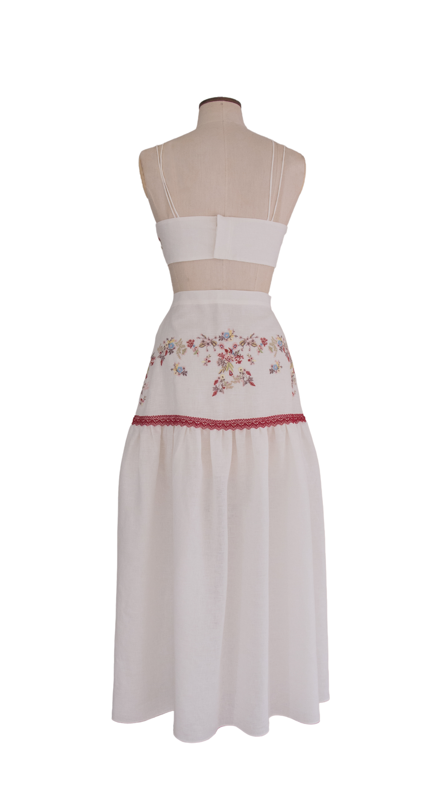 Ivory Flower Embroidred Skirt