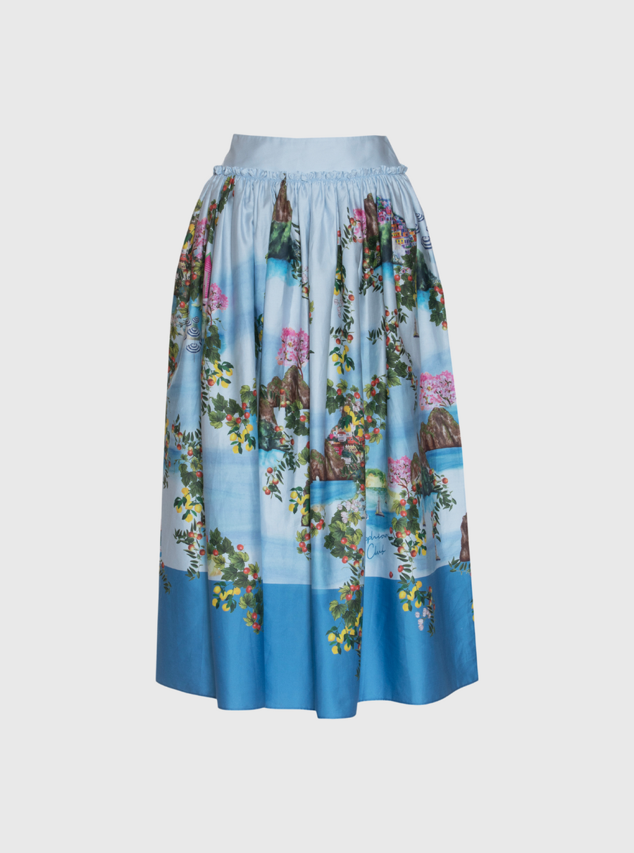 Sophiaa Club Print Midi Skirt