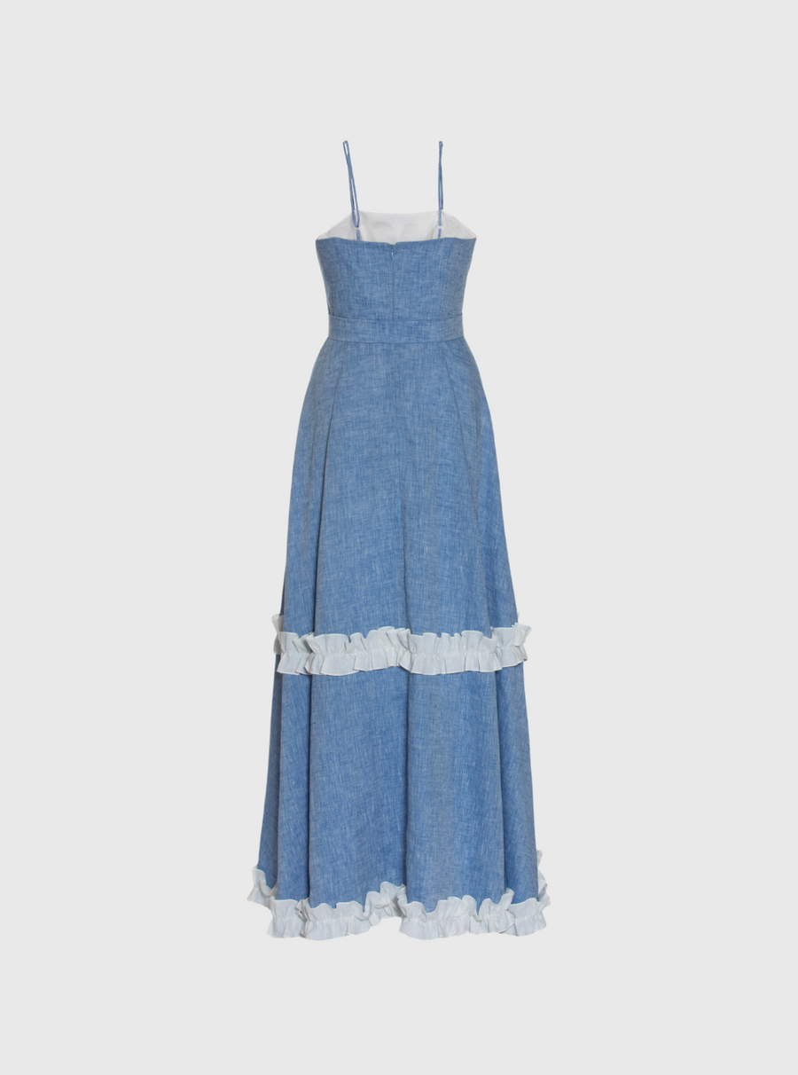 Blue & White Linen Dress
