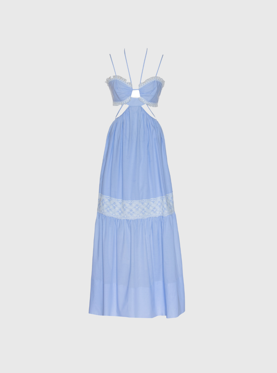 Light Blue & White Cotton Dress