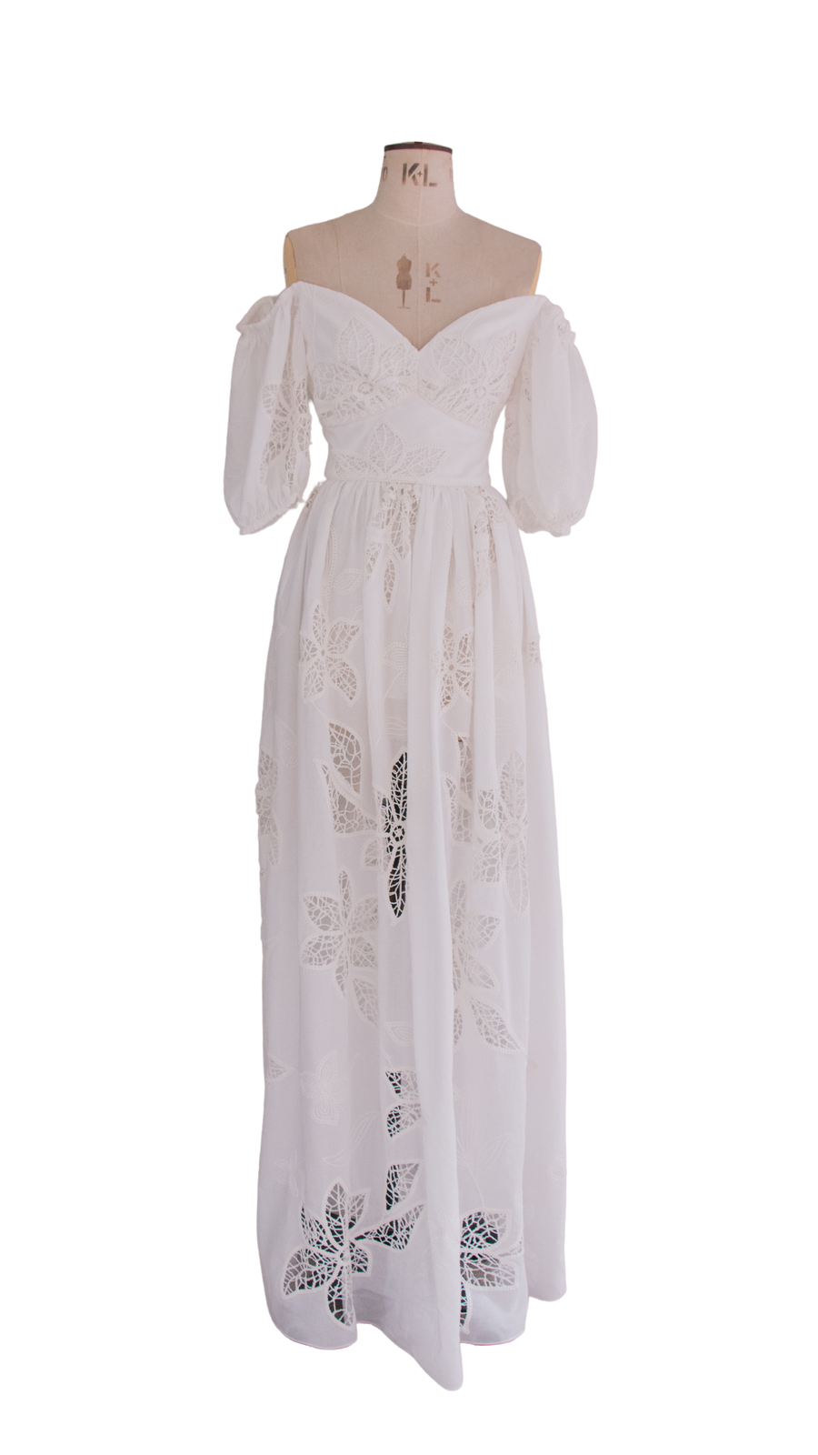 Ivory Flower Embroidred Dress